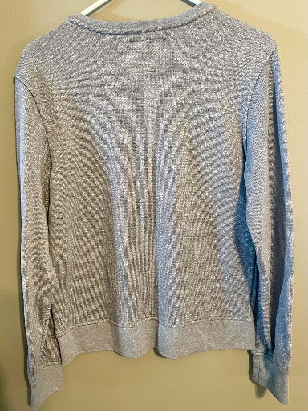 Brooklyn Cloth Heather Blue Striped Crewneck Henley - Picture 2 of 4